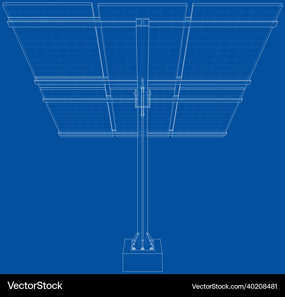 Solar panel concept rendering of 3d Vector Image