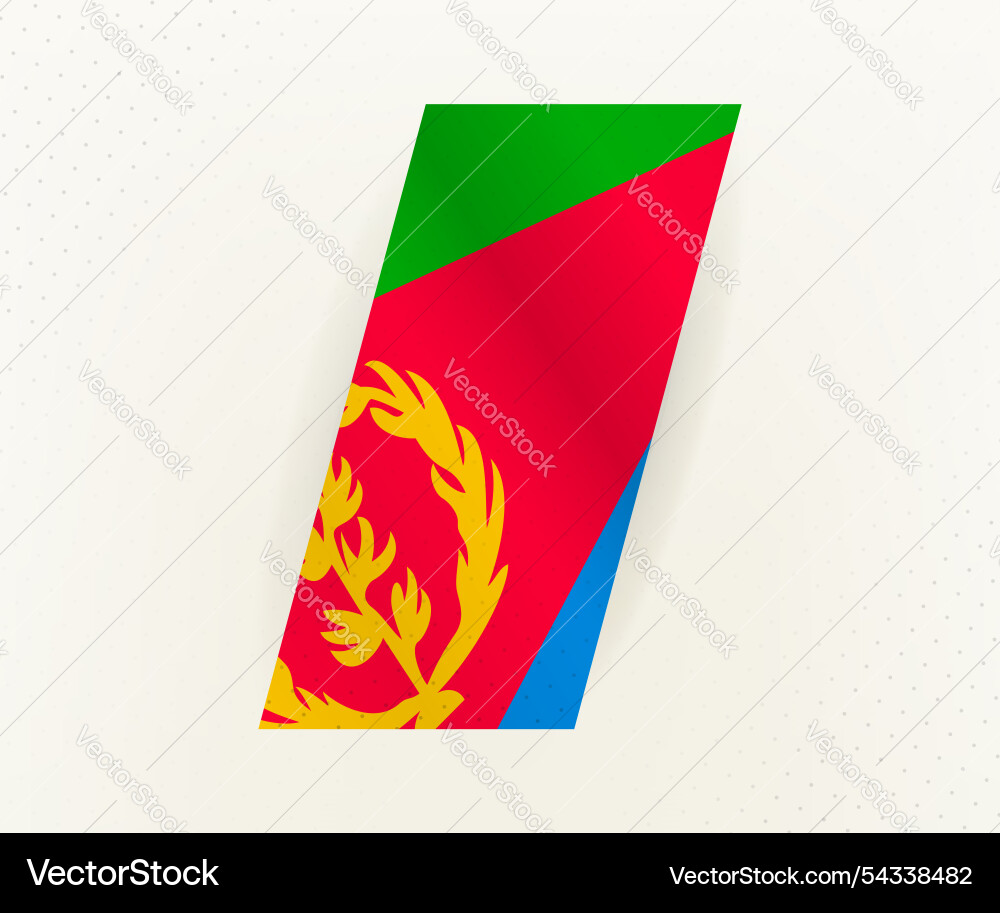 Abstract modern vertical flag of eritrea on beige Vector Image