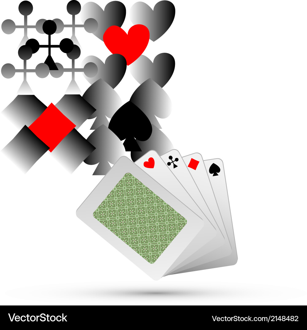 Abstract playing card elements background vector image