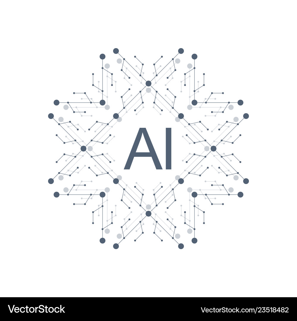 Artificial Intelligence Icon - Neural Network vector image