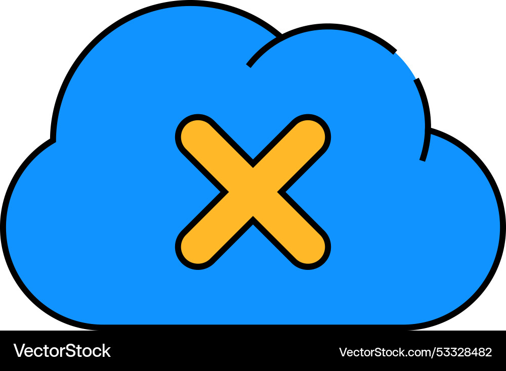 Failed access cloud storage icon color Vector Image