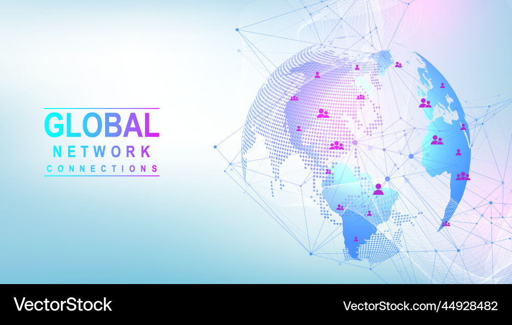 Global network connection concept big data Global network connection concept big data vector image