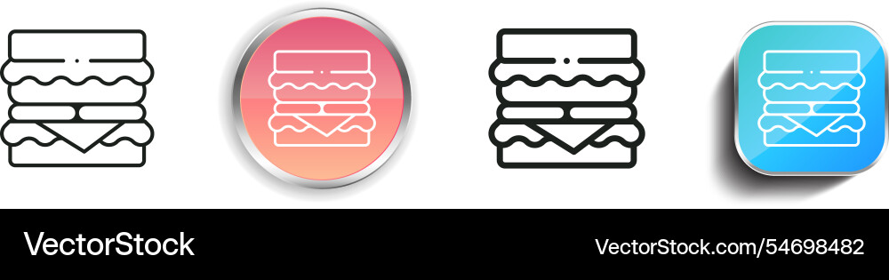 Hamburguer icon thin linear regular and button Hamburguer icon thin linear regular and button vector image