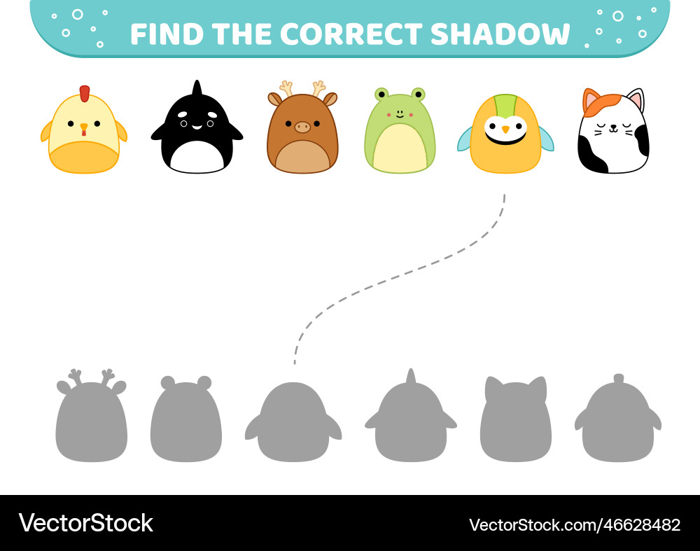 Squishmallow Shadow Matching Game vector image