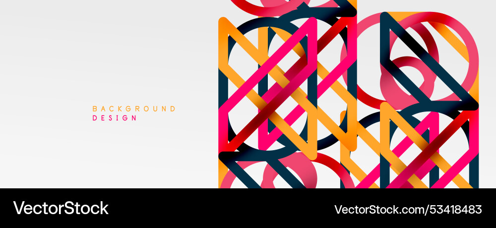 Abstract background - colorful circle lines Vector Image