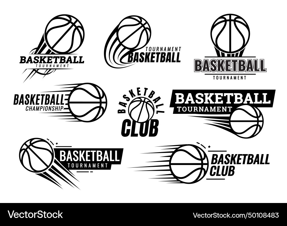 Basketball Tournament Icons Vector Image