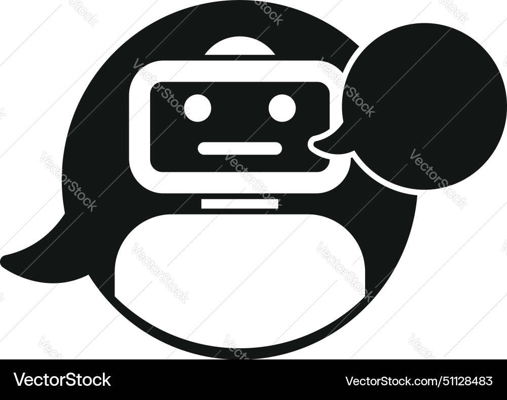 Bot chat support robot icon simple ai Bot chat support robot icon simple ai vector image