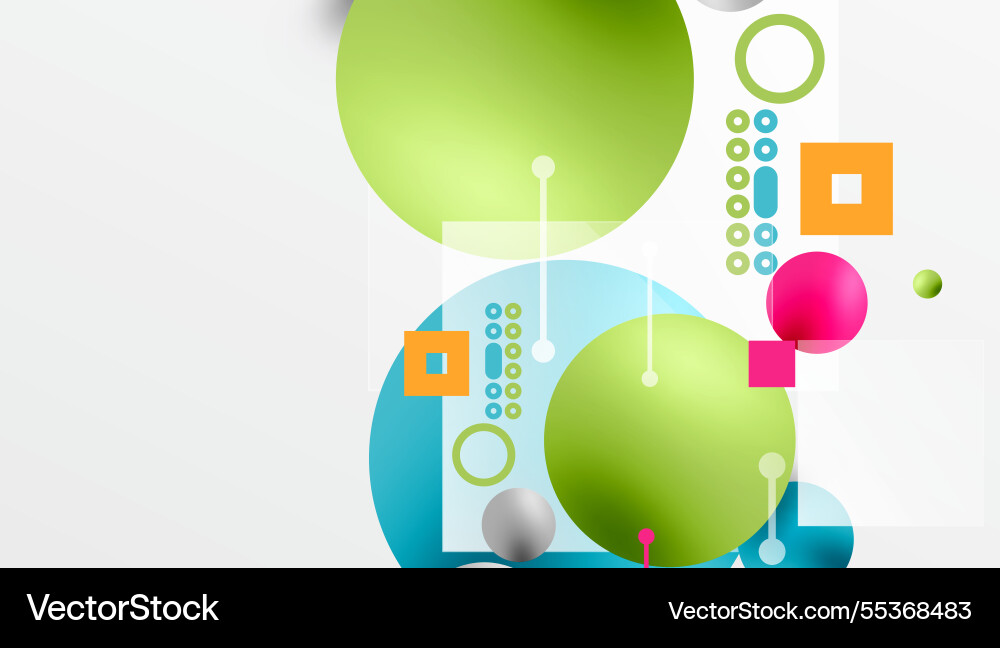 Circles and elements geometric abstract background Vector Image
