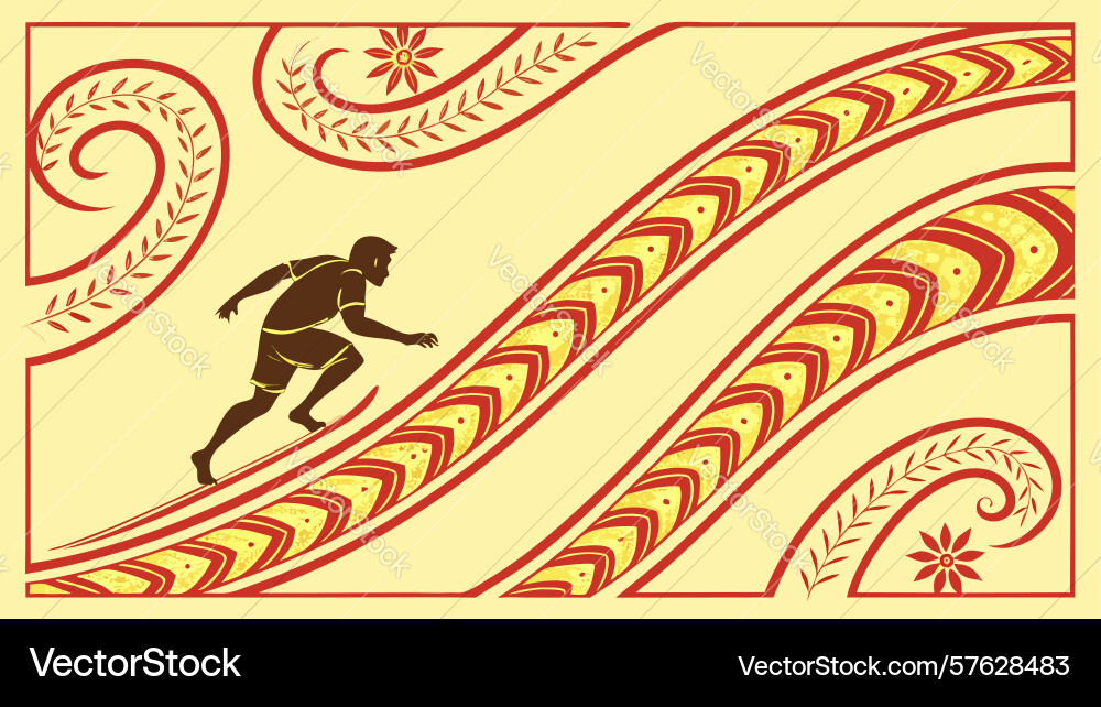 Dynamic runner with chevron pattern motion vector image