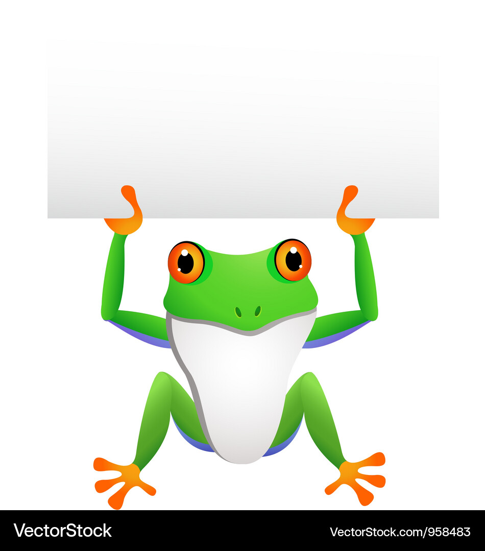 Frog with Blank Board Vector Image