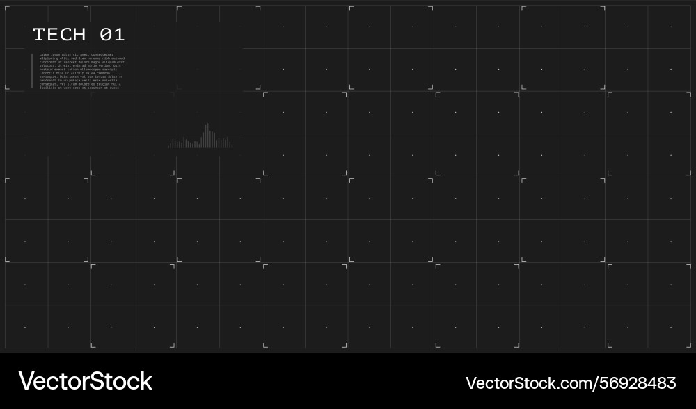 Futuristic tech grid hud interface digital ui vector image