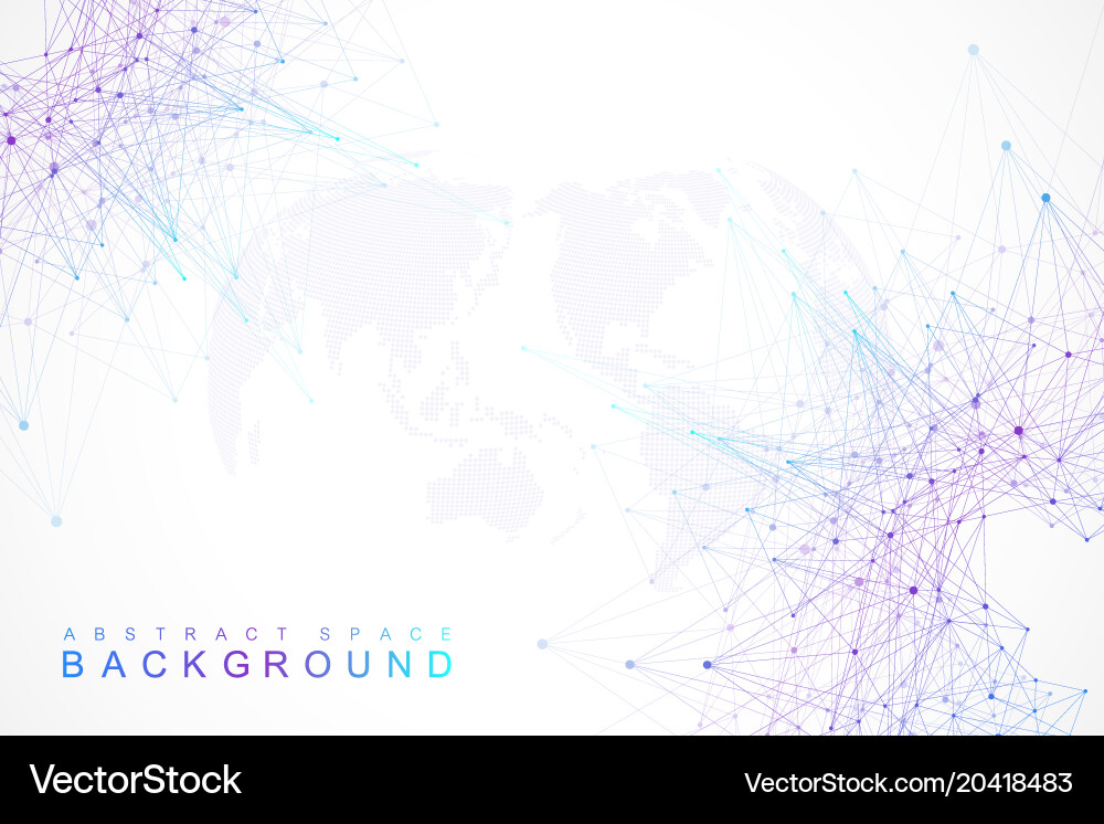 Global network connection and big data vector image