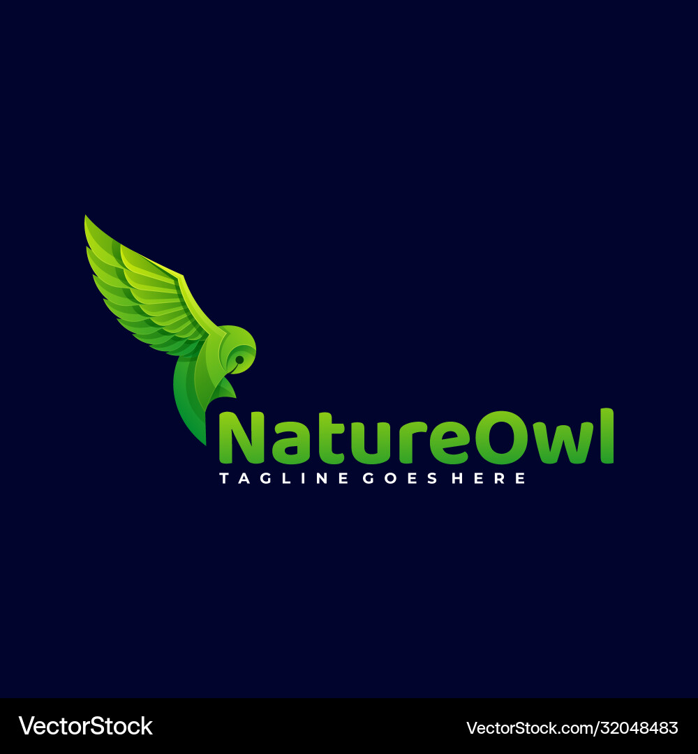 Logo Natur owl Gradient bunten Stil Logo Natur owl Gradient bunten Stil vektorbild