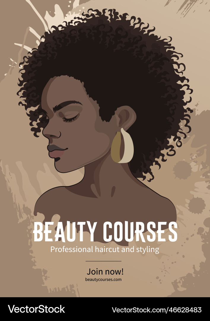 Portrait of a beautiful african girl in frame Portrait of a beautiful african girl in frame vector image