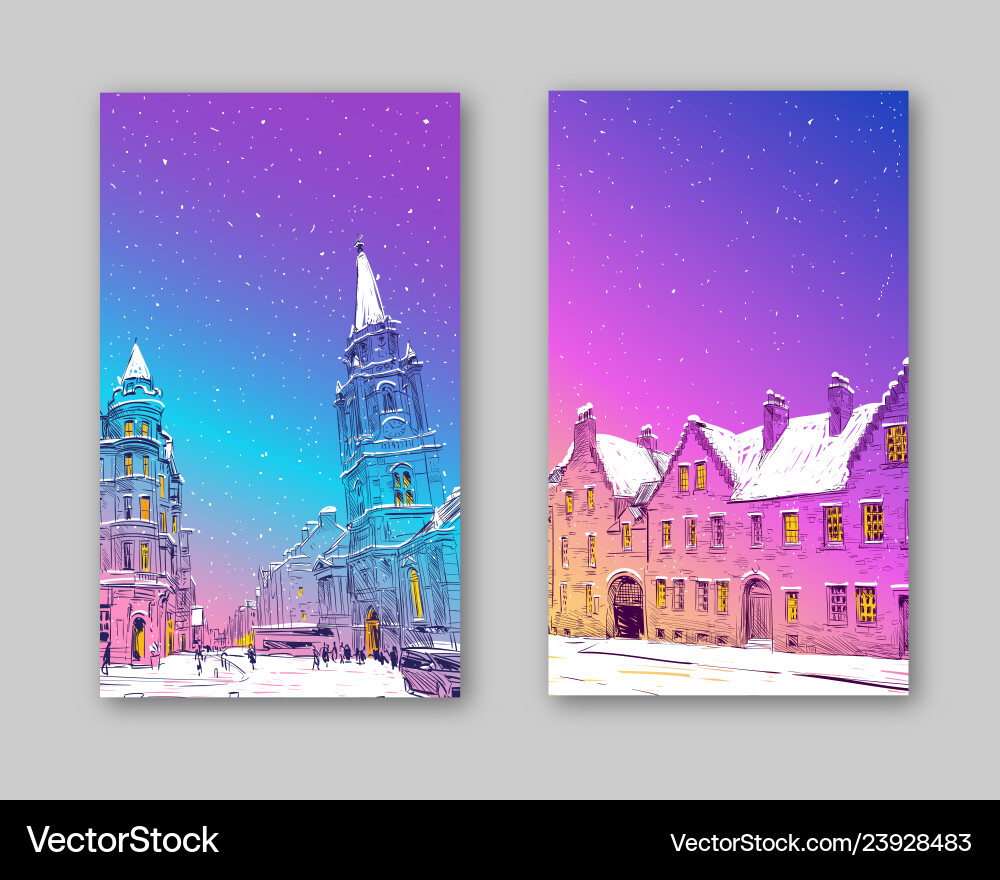 Trendy cover template edinburgh scotland vector image