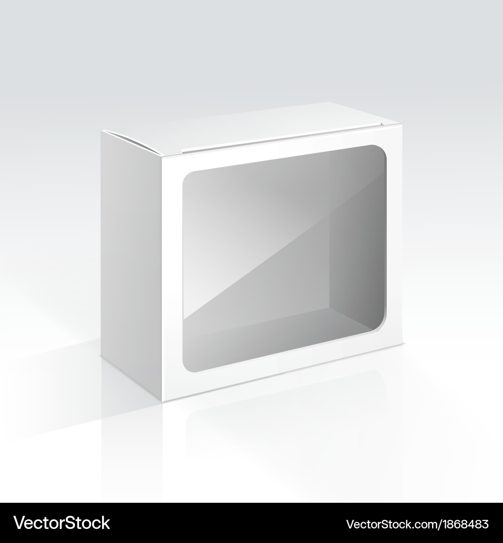 White Empty Box with Window vector image