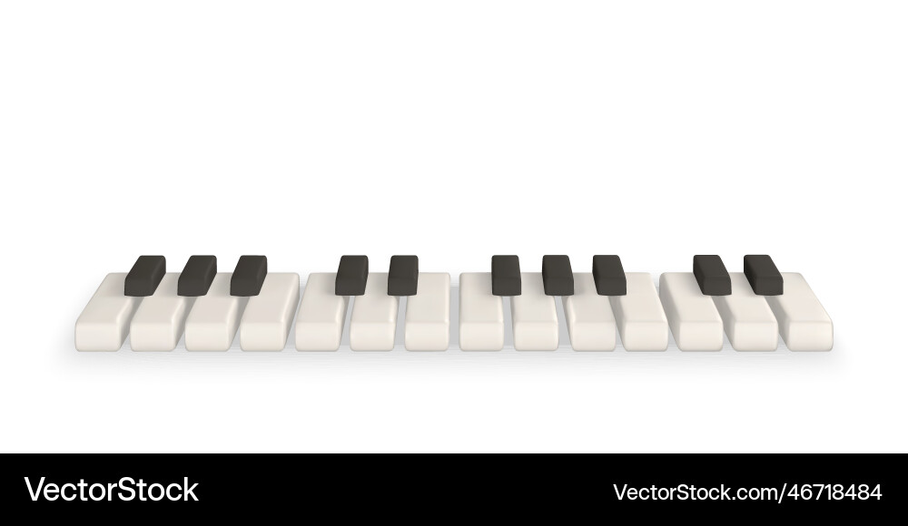 3d realistic piano keys musical instrument 3d realistic piano keys musical instrument vector image