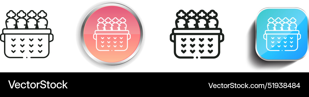 Box icon thin linear regular and button style vector image