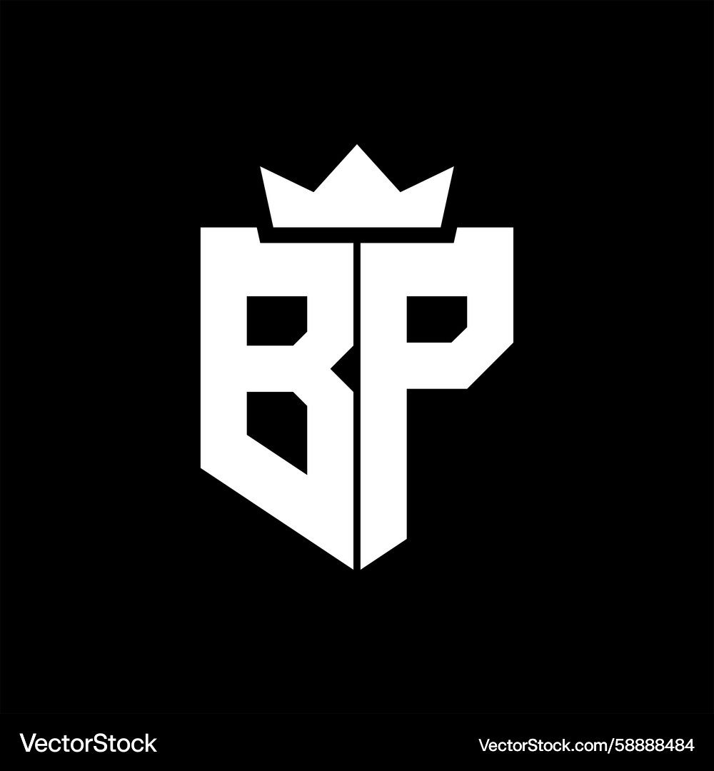Bp image of a shield with sharp geometric style Vector Image