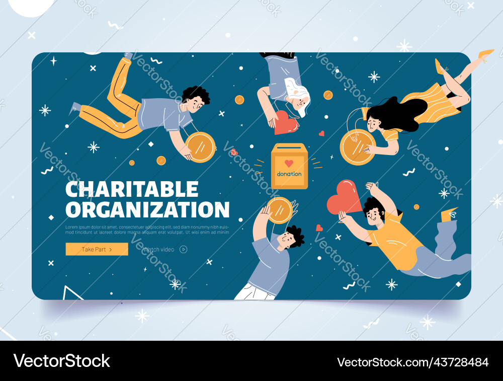 Charitable Organisation Spende Landing Page Charitable Organisation Spende Landing Page vektorbild