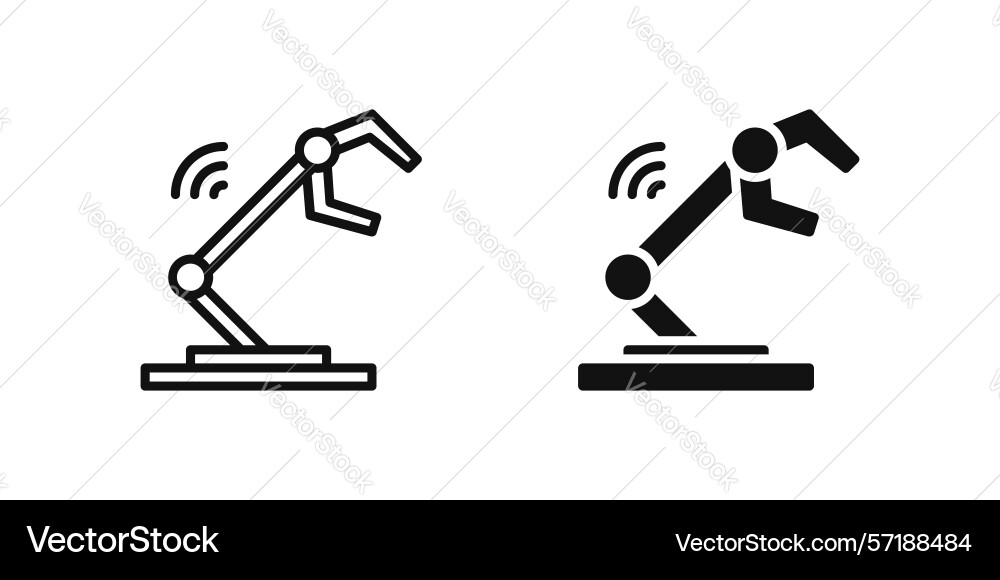 Robotic icon set representing automation Robotic icon set representing automation vector image