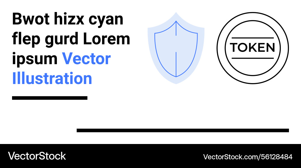 Shield and token concept with minimal typography Vector Image