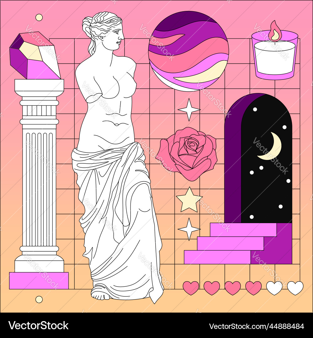 Venus meditation abstract art Venus meditation abstract art vector image