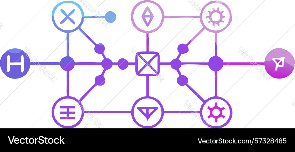 Abstract network diagram with interconnected vector image