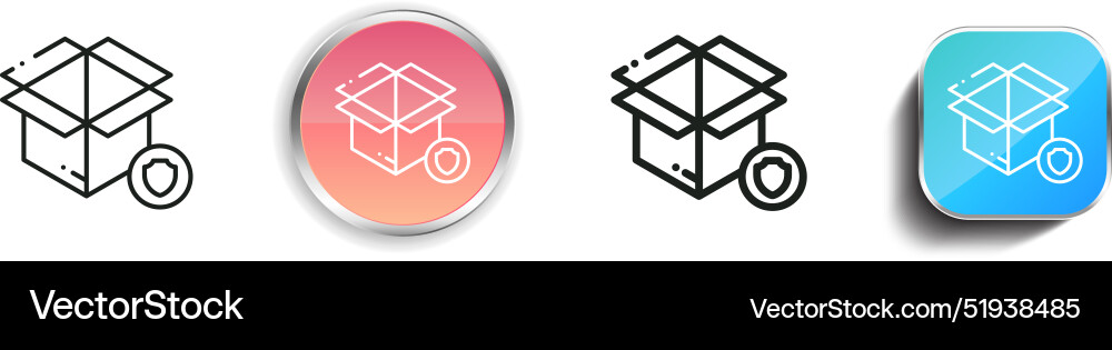 Box icon thin linear regular and button style Box icon thin linear regular and button style vector image