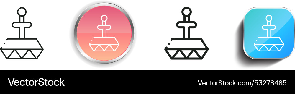 Cufflinks icon thin linear regular and button vector image