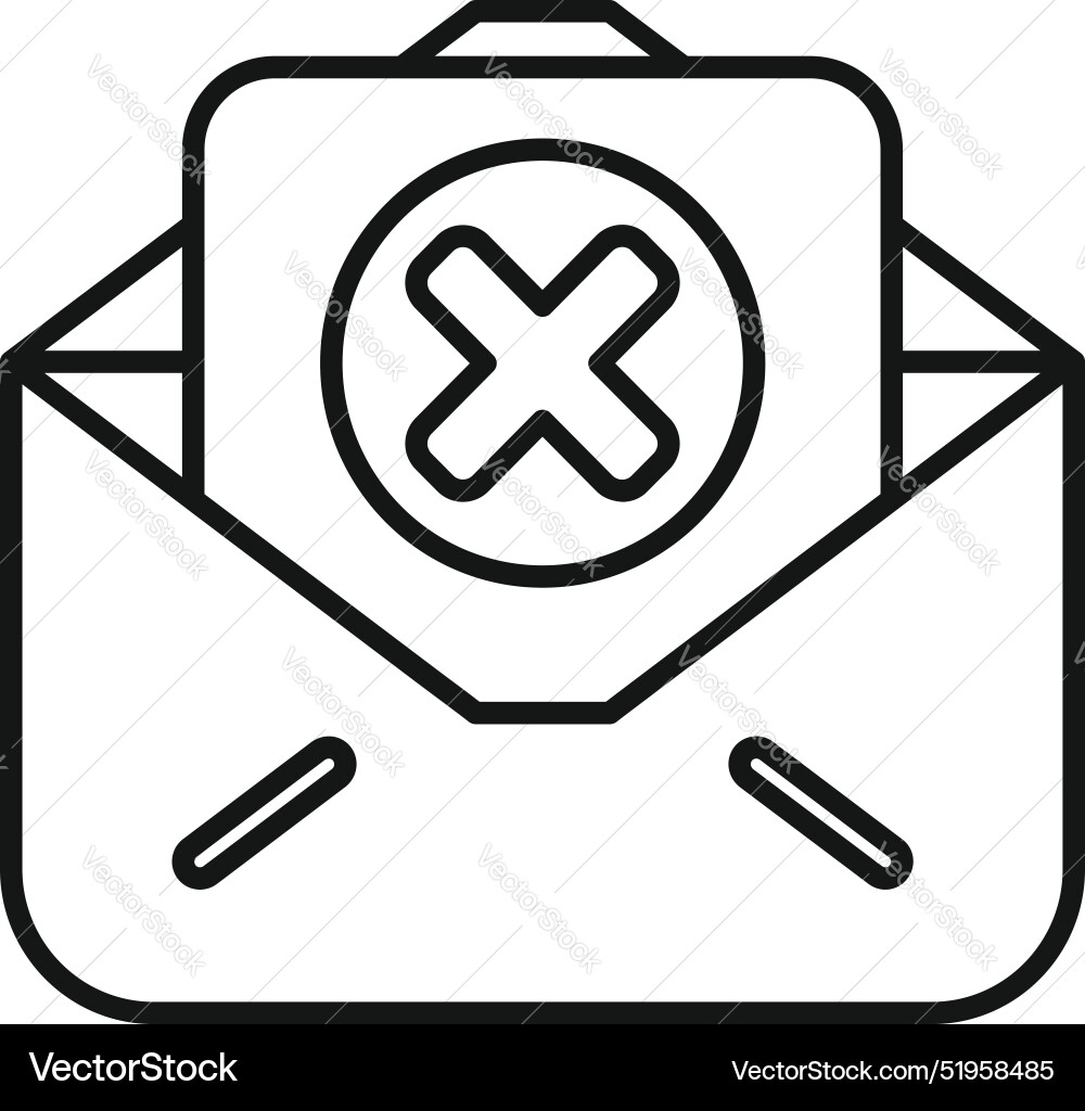 Email containing document with delete symbol Email containing document with delete symbol vector image