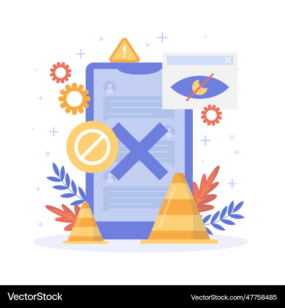 Flat design no data error Vector Image