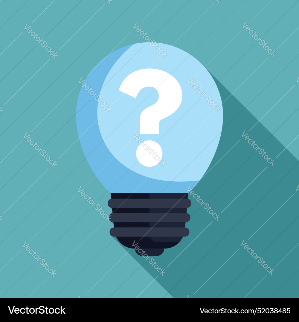 Light bulb showing question mark representing Light bulb showing question mark representing vector image