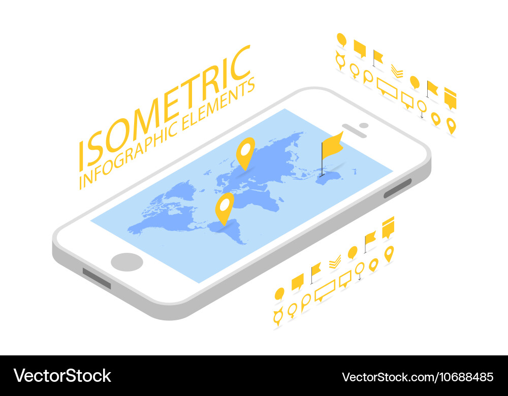 Mobile GPS Navigation System Vector Image
