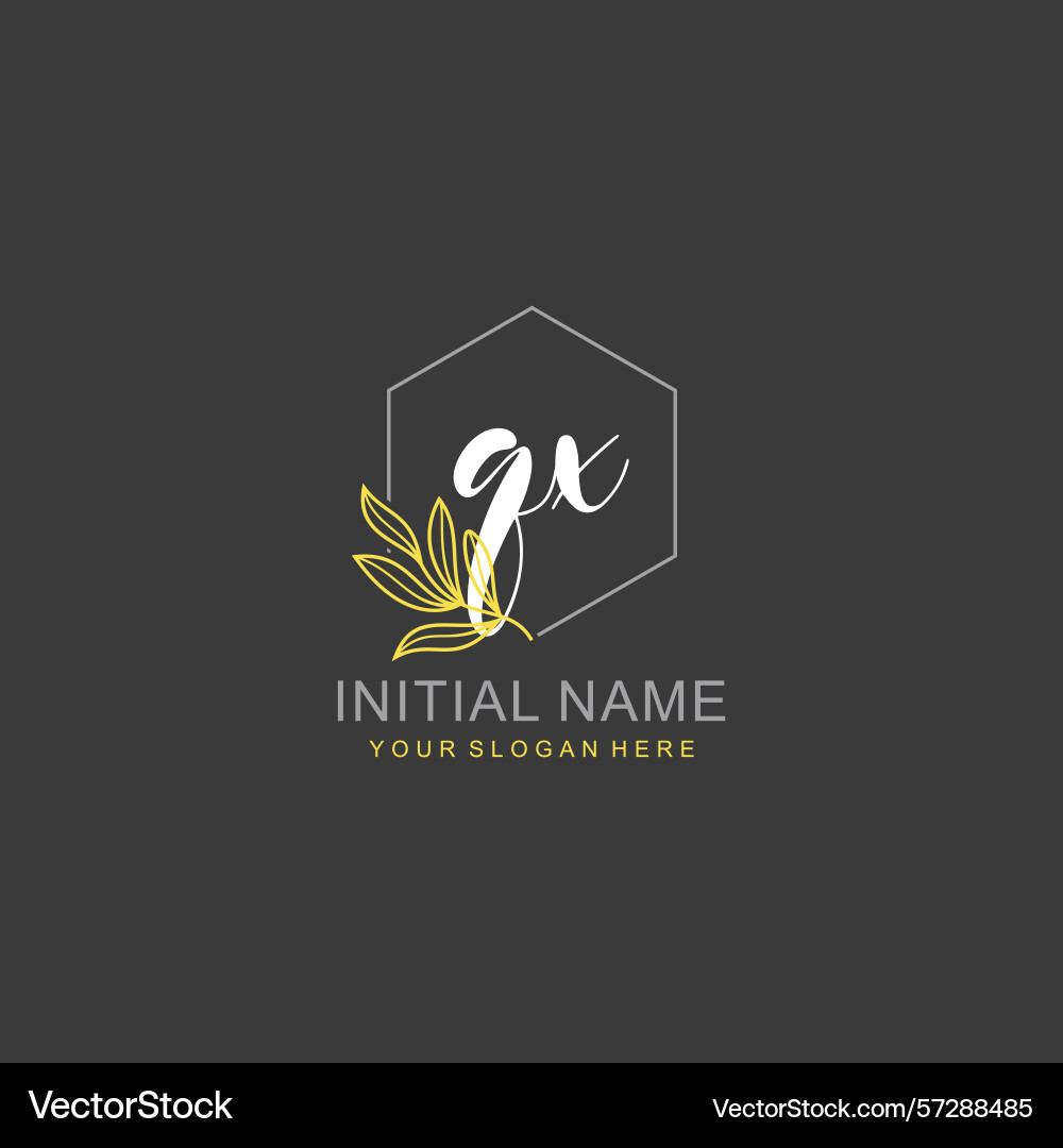 Qx initial logo templates with botanical elements Qx initial logo templates with botanical elements Vector Image
