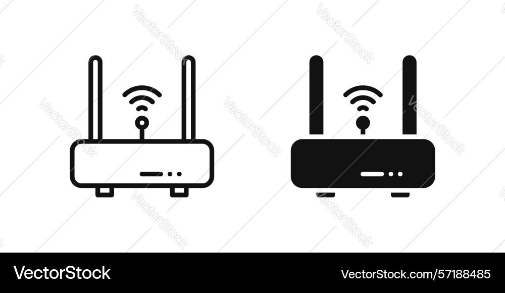 Router icon set showing smart wifi Router icon set showing smart wifi vector image