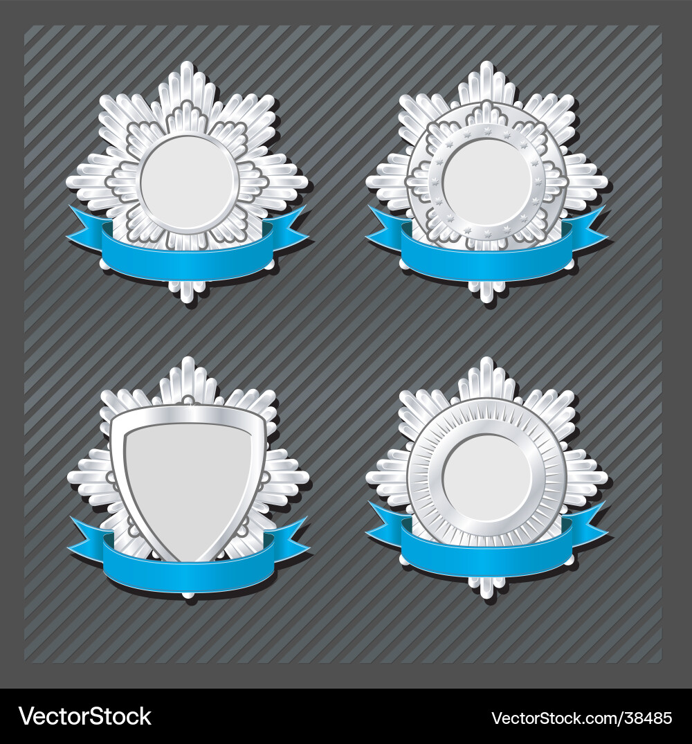 Silver Emblem Collection Vector Image