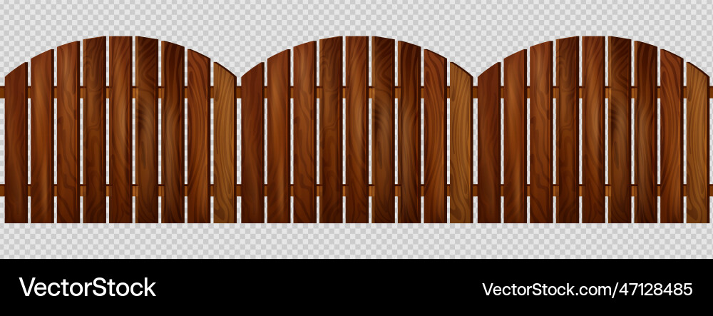 Wooden fence transparent background Royalty Free Vector