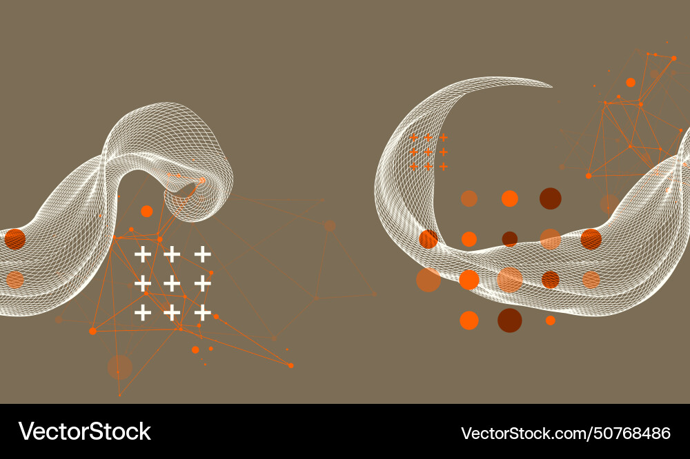 Abstract wave is made in a frame style template vector image