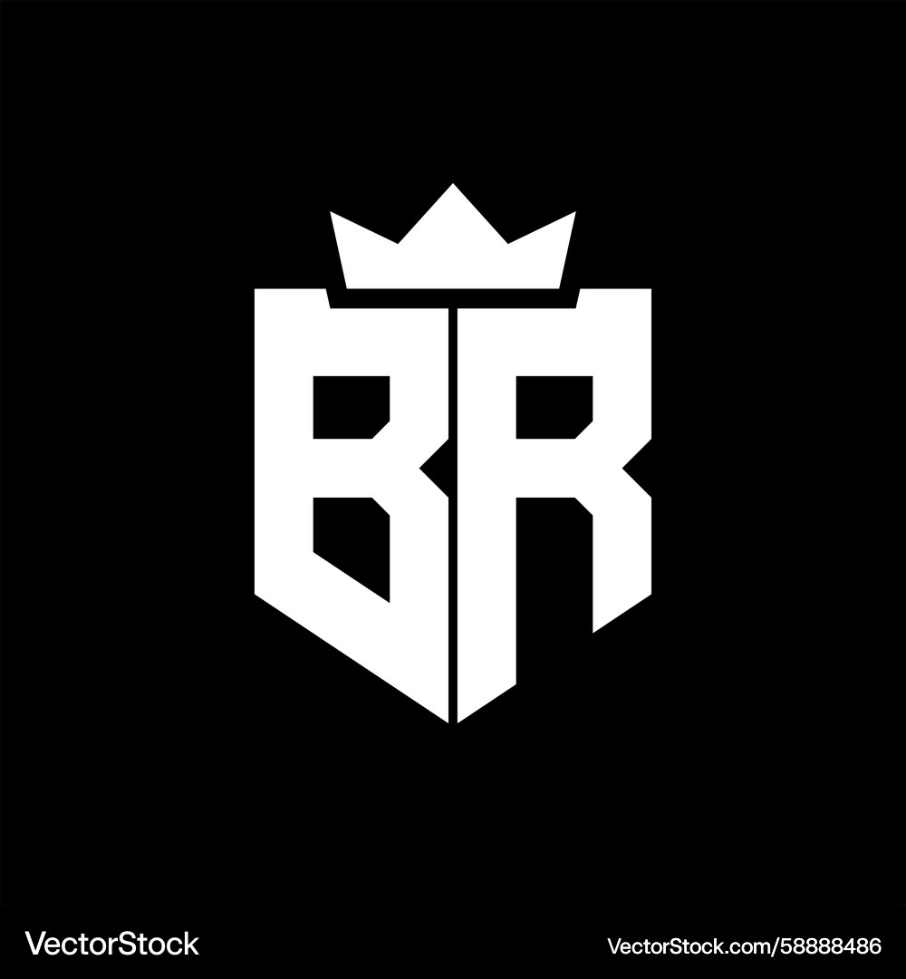 Br image of a shield with sharp geometric style Br image of a shield with sharp geometric style Vector Image