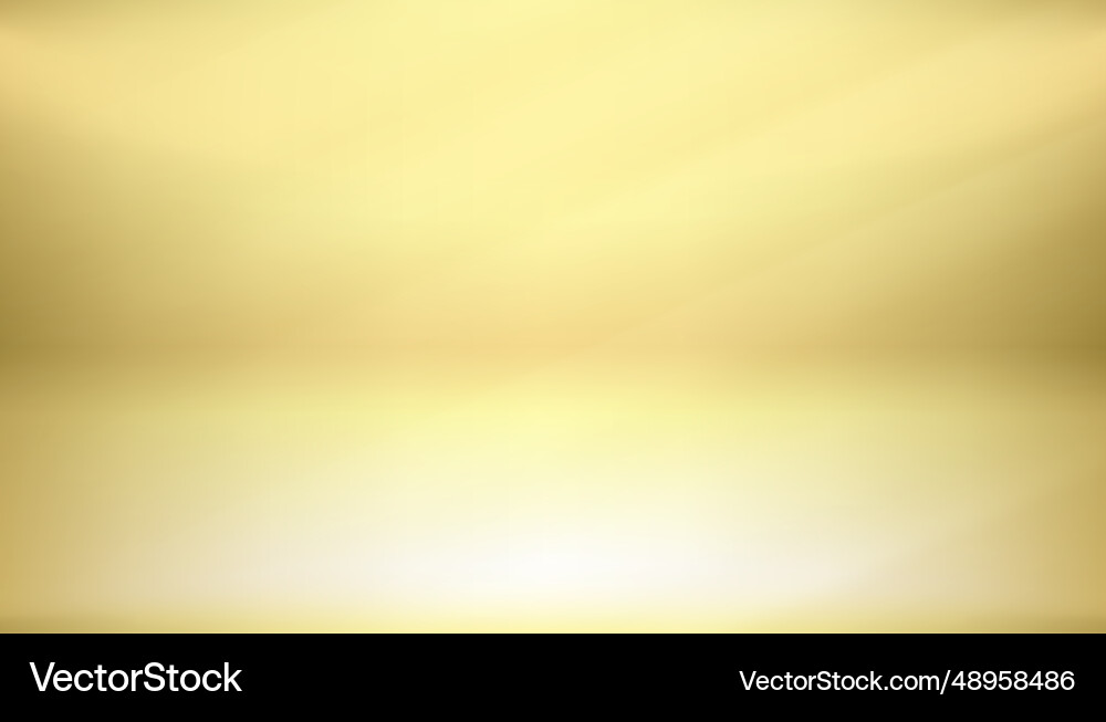 Empty golden studio with light of the window 3d Vector Image