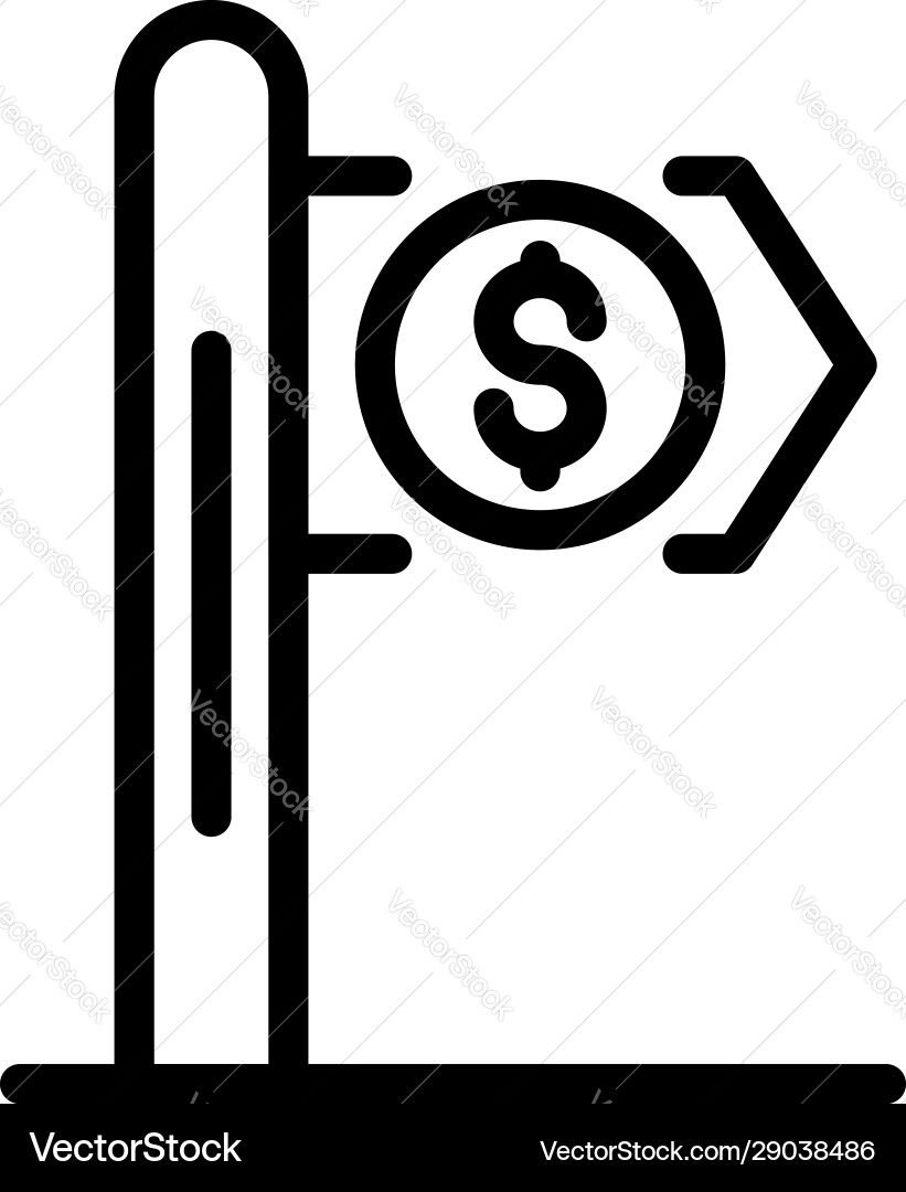Finance pillar direction icon outline style Finance pillar direction icon outline style vector image