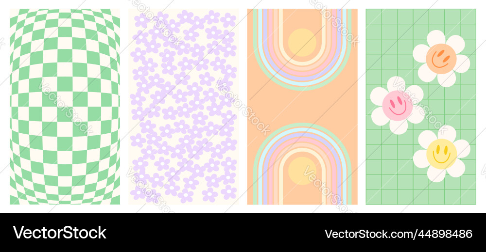 Groovy Retro Patterns Collection vector image
