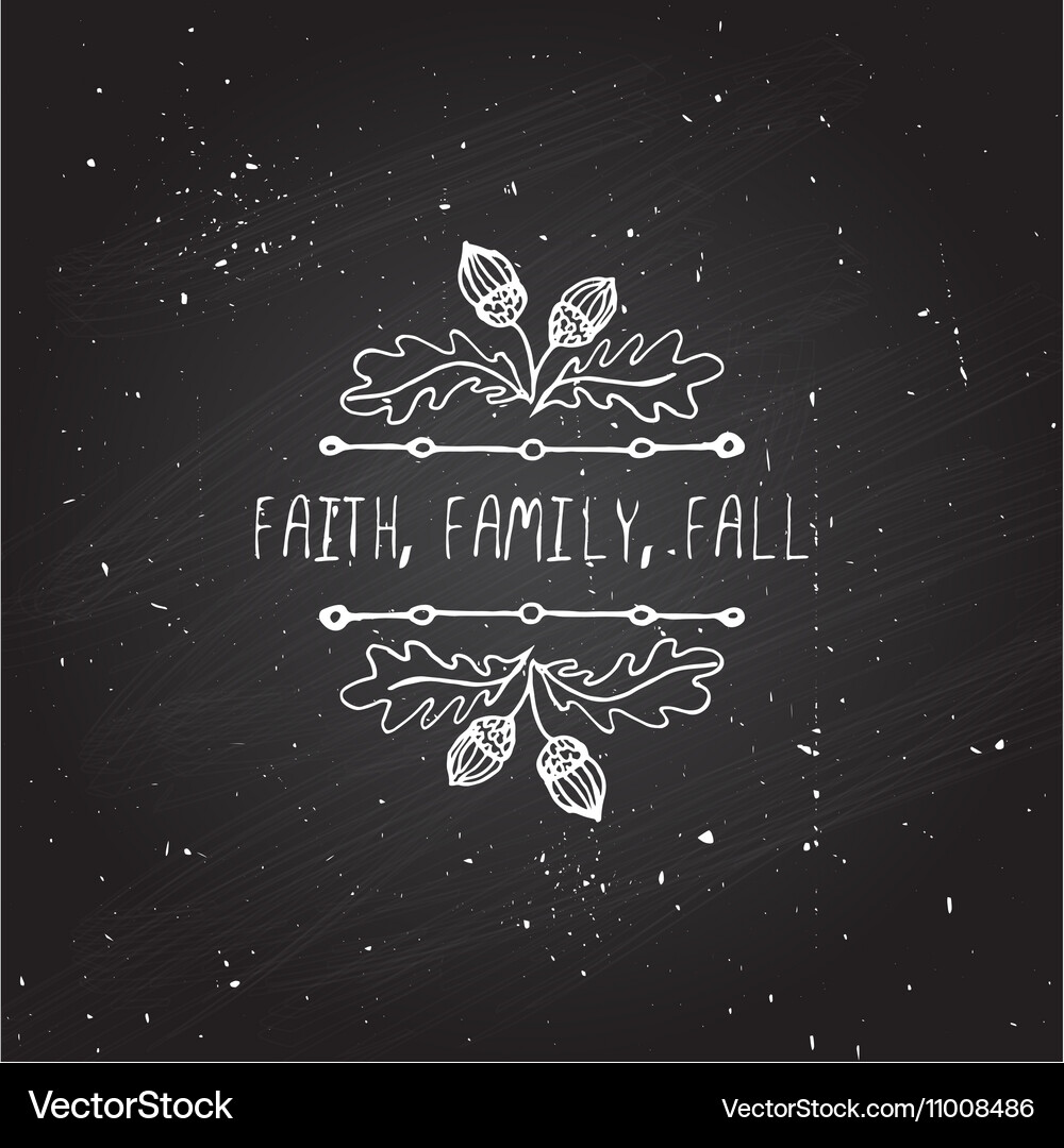 Handdrawn autumn element with text Vector Image