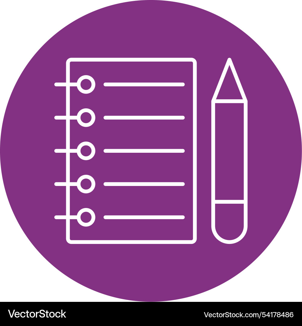 Note line circle icon Vector Image