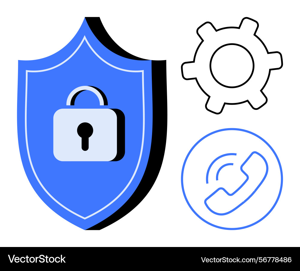 Secure communication and system settings Secure communication and system settings vector image