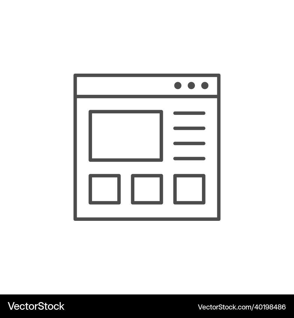 Website or web developing line icon Website or web developing line icon vector image