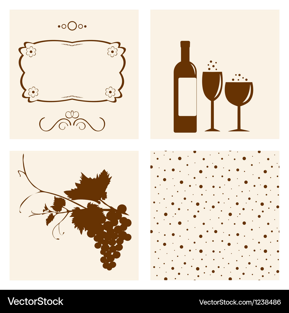 Winery design objects set Vector Image