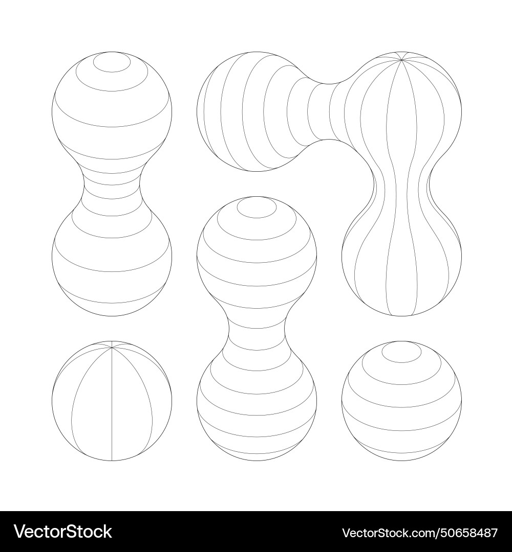 Abstract circle wire frames 3d grid Vector Image