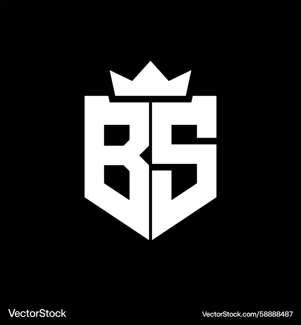 Bs image of a shield with sharp geometric style Vector Image